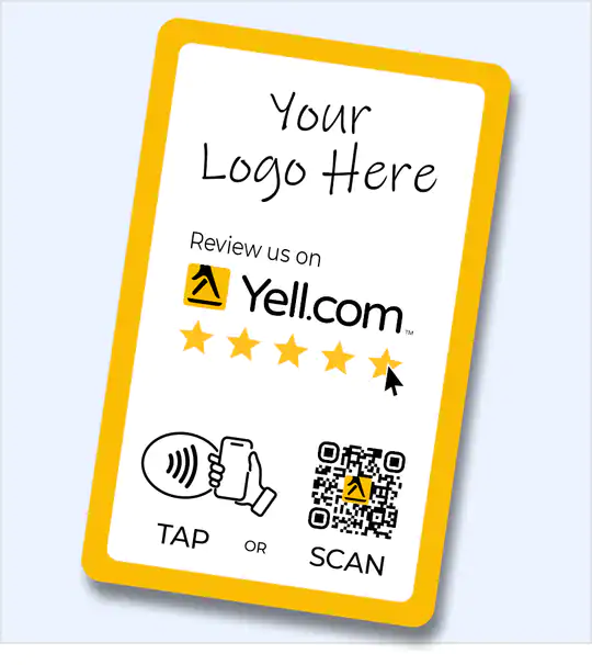 Custom Branded Yell Review Card - Tap and Scan - Image 2