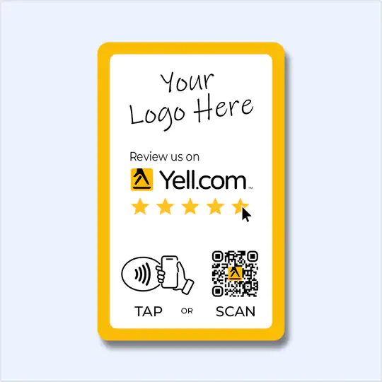 Custom Branded Yell Review Card - Tap and Scan