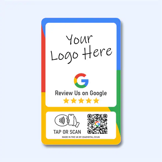 Custom Branded Google Review Card - Tap and Scan