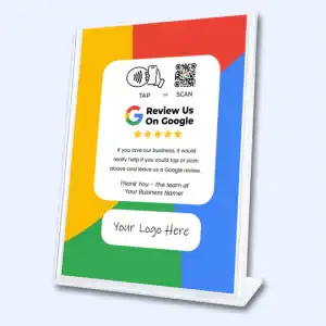 Google Review Sign - Custom Logo - Tap or Scan