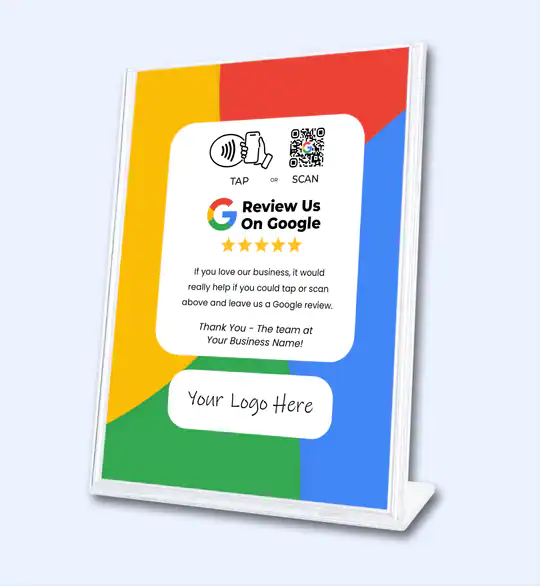 Google Review Sign - Custom Logo - Tap or Scan