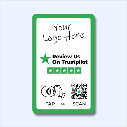Custom Branded Trustpilot Review Card - Tap and Scan