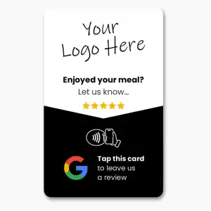 Google Restaurant Review Card - Custom Branded - Tap And Scan
