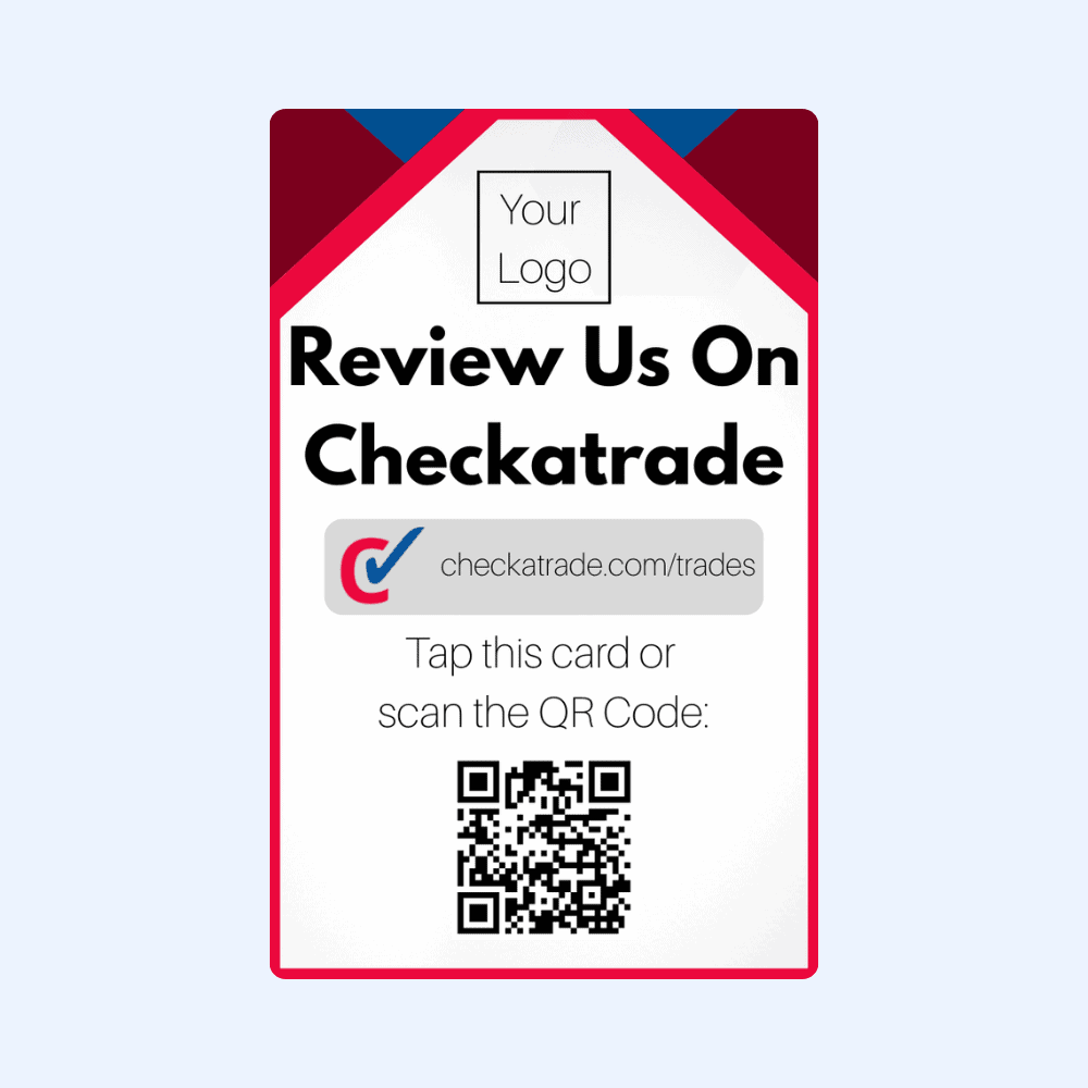 Review Us On Checkatrade Tap & Scan Card